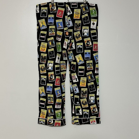 PLAYBILL Brand Men's XL 2 Piece 'PJ' Pajama Set Black w/Broadway Programs - Picture 13 of 14
